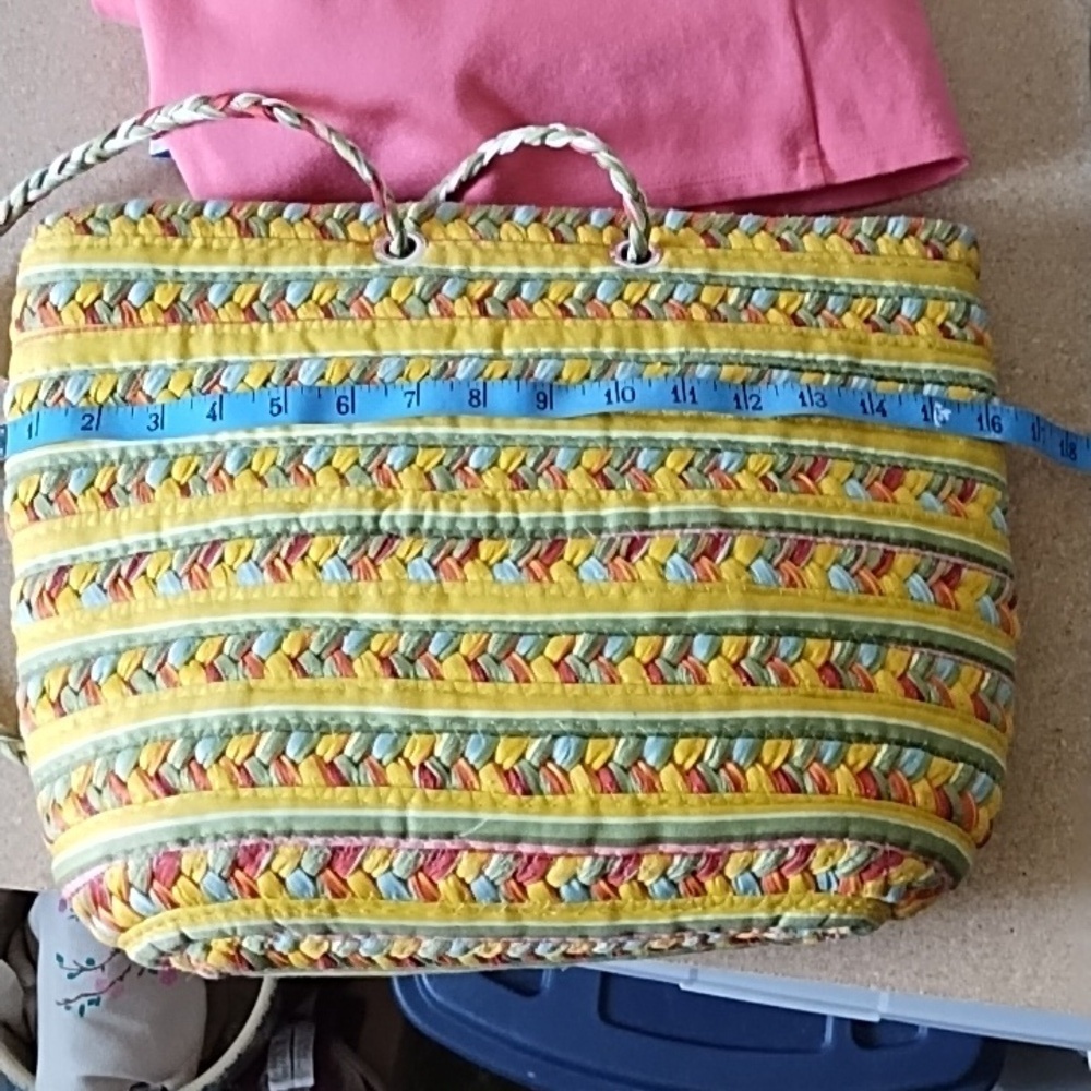 Woven Multicolor Fabric Tote - Picture 6 of 7